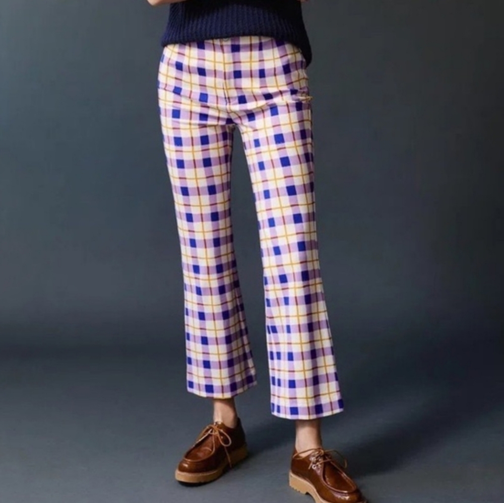 ANTHROPOLGIE Maeve "Susanna" Flare Plaid Pants Sz 1X